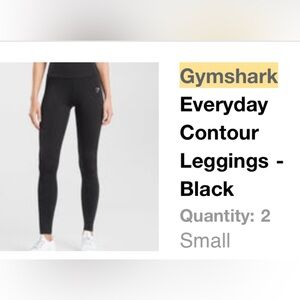 New- with tags Gymshark- Everyday Contour Leggings - Black